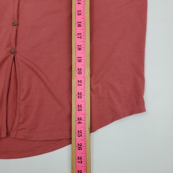 Matilda Jane Womens L Mauve Pink Button Front Stretch Knit Casual Soft T-Shirt - Picture 14 of 15